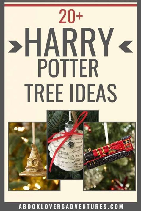 Hogwarts Christmas Tree, Harry Potter Christmas Tree Diy, Harry Potter Christmas Tree Ideas, Diy Harry Potter Christmas Ornaments, Harry Potter Theme Christmas, Harry Potter Christmas Diy, Harry Potter Tree, Harry Potter Village, Hp Christmas