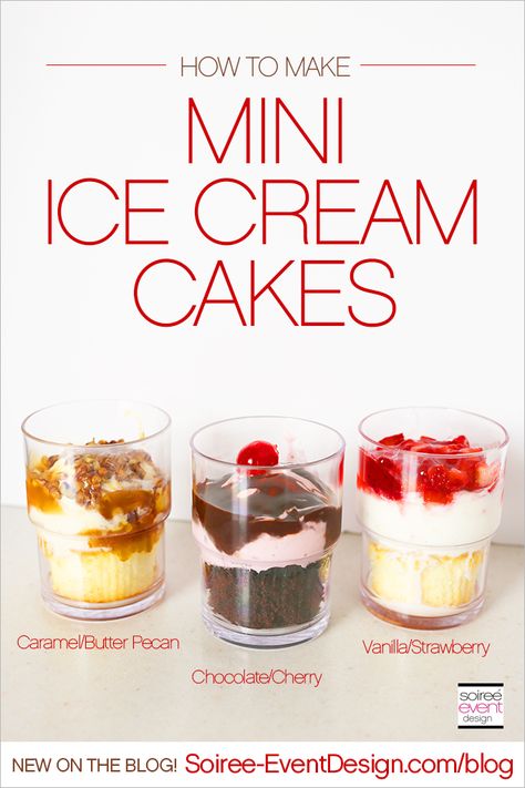 How to Make Mini Ice Cream Cakes! Ice Cream Cake Cups, Walking Meals, Mini Ice Cream Cake, Cake Station, Quick Deserts, Bunny Ice Cream, Blue Bunny Ice Cream, Diy Ice Cream Cake, Mini Ice Cream