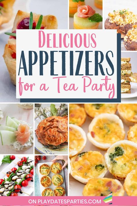 Essen, Tea Party Brunch Food Ideas, Garden Party Bridal Shower Ideas Tea Sandwiches, Fall Tea Party Menu Ideas, Tea Party Fruit Tray, Tea Time Appetizers, Tea Party Bridal Shower Foods, Best Tea Party Foods, Royal High Tea Party Ideas