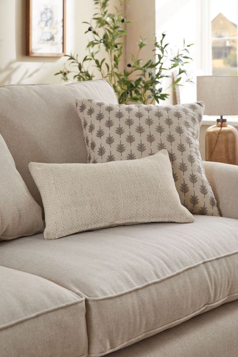 Boasting a charming textured finish, our Ashton cushion is perfect for sinking into every evening when you relax and unwind. Crafted from a soft chenille, this elegant cushion will never go out of style and it delivers form and function with ease. Mix it with other shapes and colours or choose matching styles for a more uniform look. Height 50cm Width 50cm...#HomeDecor #InteriorInspo #DecorInspiration #HomeDecorating #InteriorDesign #HomeIdeas #HomeInspiration #HouseGoals #DecorTips #HomeStyle Upcycling, Beige Cushions Living Room, Boho Sofa Cushions, Cream Cushions Living Rooms, Linen Cushions Living Room, Neutral Sofa Cushions, Grey Cushions Living Room, Neutral Sofa Living Room Color Schemes, Cushions For Beige Sofa