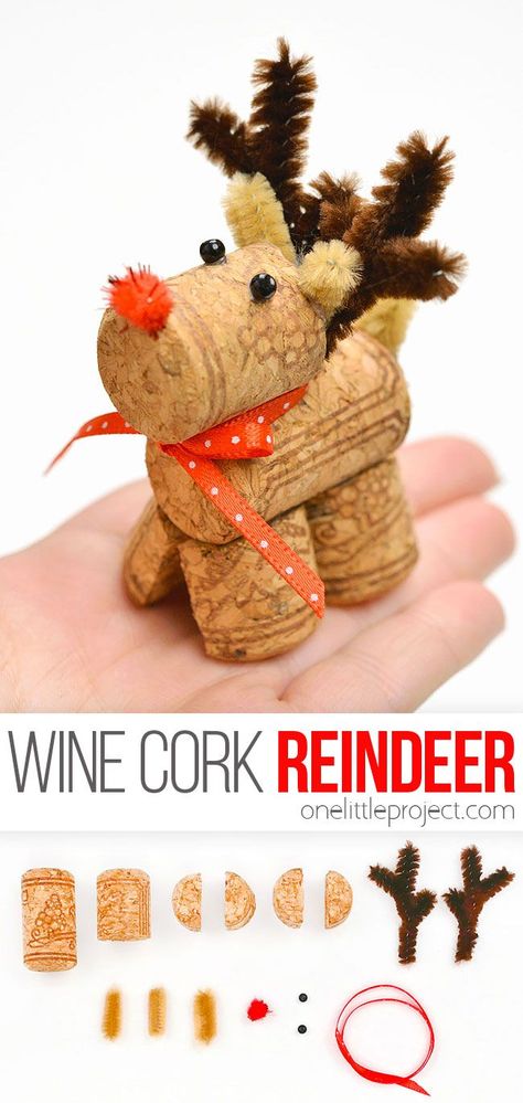 Wine Cork Crafts, Wine Cork Reindeer, Cork Reindeer, Cork Crafts Diy, Reindeer Craft, Handmade Christmas Crafts, Christmas Crafts For Adults, Christmas Arts And Crafts, Christmas Crafts To Make