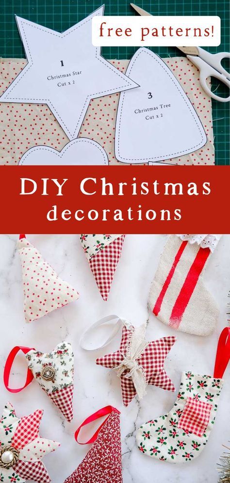 If you have Christmas prints in your fabric stash, why not sew some new decorations for your Christmas tree this year? These DIY homemade Christmas decorations are easy to sew and only take 20 minutes to make when you download my free sewing patterns. These super easy Christmas decorations are perfect for sitting with a cup of tea and sewing. Christmas can be busy, but it’s always nice to find time to relax and unwind by crafting. Couture, Christmas Tree Fabric Decorations, Handmade Sewn Christmas Gifts, Fabric Tree Decorations, Sew Christmas Tree Ornaments, Christmas Gifts To Sew For Family, Easy Sewing Christmas Gifts, Sewn Christmas Gifts, Easy Christmas Sewing Projects