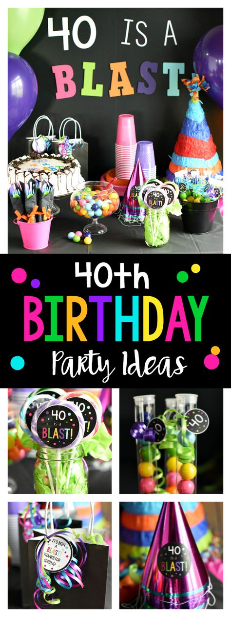 Ideas for a 40th Birthday Party Essen, 40th Birthday Celebration Ideas, Diy Birthday Party Favors, Birthday Themes For Adults, 40th Birthday Party Decorations, Milestone Birthday Party, 40th Birthday Party, 40th Birthday Decorations, Diy Birthday Party