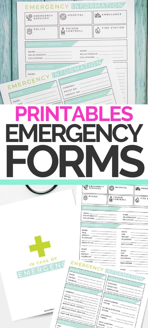 In Case of Emergency Forms for families to store in a safe place. #Printables #Family #Emergencyforms #ICE Family Emergency Plan Free Printables, Emergency Contact Form Free Printable, Life Binder Categories, Emergency Binder Free Printables, Family Binder Free Printables, Emergency Binder Printables, Family Binder Printables, Emergency Preparedness Binder, Emergency Contact Form