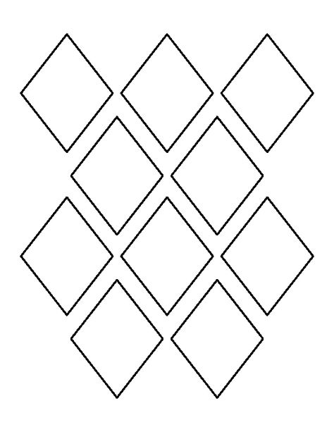 3 inch diamond pattern. Use the printable outline for crafts, creating stencils, scrapbooking, and more. Free PDF template to download and print at http://patternuniverse.com/download/3-inch-diamond-pattern/ Diamond Geometric Pattern, Diamond Template Free Printable, Free Stencils Printables Templates, Diamond Craft, Printable Outline, Diamond Pattern Design, Diamond Template, Printable Stencils, Coloring Crafts