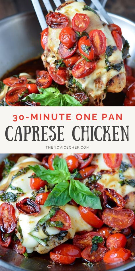 Balsamic Caprese Chicken, Chicken Caprese Recipe, Caprese Recipe, Balsamic Marinade, Garlic Balsamic, Caprese Recipes, Chicken Marinated, Basil Recipes, Caprese Chicken