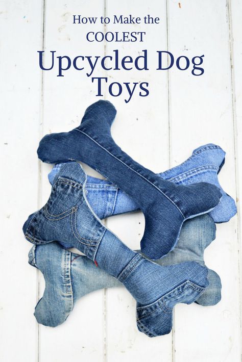 15 DIY Crafts For Your Dog | Budget Earth Handmade Dog Toys, Diy Dog Toys, Diy Bricolage, Diy Upcycle, Dog Projects, Upcycle Jeans, Dog Crafts, Denim Crafts, Animal Projects