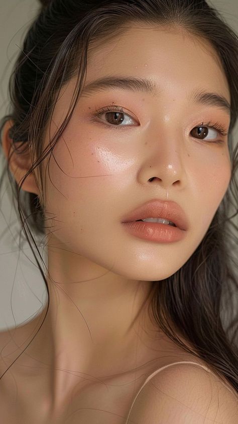 Round Face Contouring, Makeup Asia, Makeup Practice, Textured Skin, Light Makeup Looks, Apply Blush, Korean Makeup Look, Daily Makeup Routine, Soft Makeup Looks