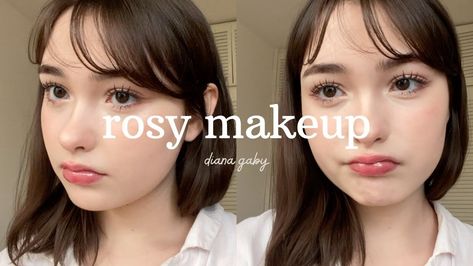 ⋆୨୧˚🌷 rosy makeup🌷˚୨୧⋆ : tutorial Best Makeup For Round Face, Youtube Makeup Tutorial, Make Up For Round Faces, My Makeup Tutorial, Ingenue Makeup Tutorial, First Love Makeup Style, Make Up For Round Face, Dear Peachie Makeup, Igari Makeup Tutorial