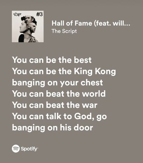 Hall Of Fame Song, Hall Of Fame Lyrics, Hall Of Fame The Script, Fame Quotes, Best Lyrics, New Lyrics, Complicated Love, Best Song Lyrics, Literature Quotes