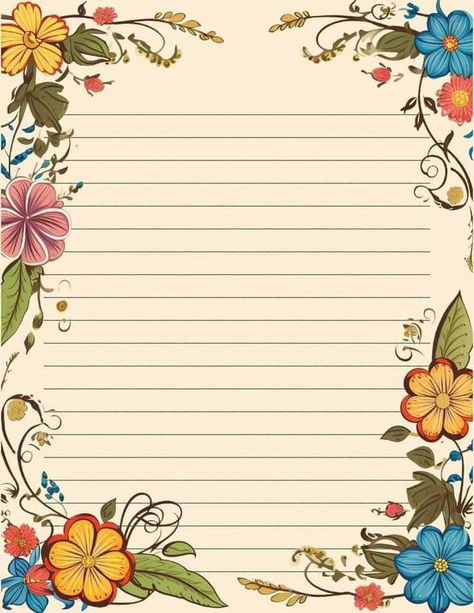 Flower Stationary, Printable Lined Paper, Writing Paper Printable Stationery, Free Printable Stationery, Writing Paper Printable, Beautiful Butterflies Art, Origami Paper Art, Diy Calendar, Paper Background Texture