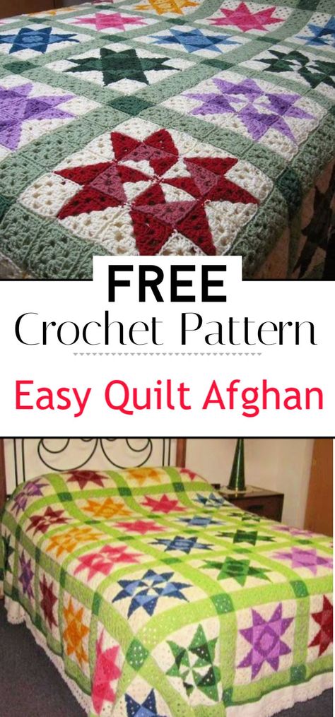 Amigurumi Patterns, Crochet Quilt Granny Square, Crocheted Bedspreads Pattern, Granny Afghan Crochet, Crochet Quilt Pattern Afghan Blanket, Crochet Quilt Squares Free Pattern, Crochet Quilt Pattern Squares, Afghan Crochet Patterns Easy Stitches, Crochet Dog Afghan Patterns