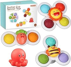 ECHOCUBE Zuignap Spinner Speelgoed, 3 Pcs Educatief Draaiend Zintuiglijk Speelgoed Verjaardagsgeschenk, Baby Zuigbad Speelgoed voor Peuter Jongens en Meisjes - https://amzn.to/3MCcOu6