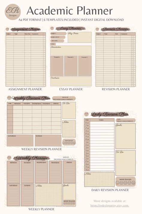 Digital/Printable Academic Planner - Coffee | Weekly Printable Planner By  Candice Bentley planne... todolistplanner #ramadanplanner2024 #plannerpeace #mentalhealthplanner💢 Organisation, Student Daily Planner Aesthetic, Student Daily Planner Template, Academic Planner Ideas, Assignment Aesthetic, Weekly Study Planner Printable, Daily Planner For Students, Aesthetic Mochi, Stationary Organisation