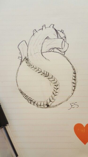 Decided to draw this for my boyfriend. It's kind of sloppy but the idea is there. Baseball is his life. Would make a cool tattoo with the right artist to run with it. - Jessica Stoebe