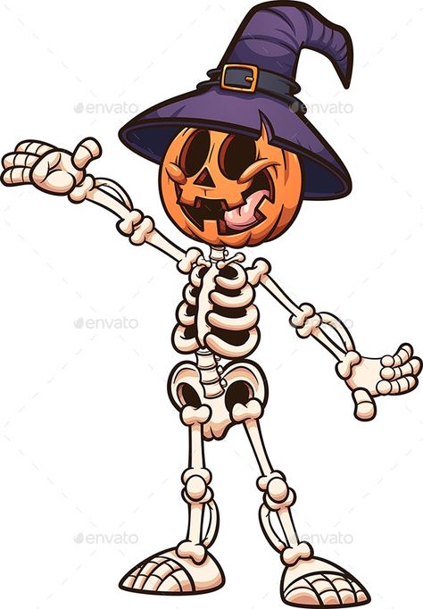 Pumpkin Skeleton Drawing, Halloween Skeletons Drawing, Cartoon Skeleton Drawing, Cartoon Skeleton, Pumpkin Monster, Desenhos Halloween, Skeleton Body, Pumpkin Skeleton, Skeleton Pumpkin