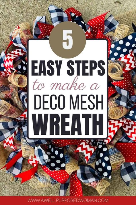 Learn how to make a deco mesh wreath the easy way. Deco mesh wreaths can be made for any season and this tutorial will show you from start to finish how to make it the easy way. Learning how to make a deco mesh wreath is so easy even beginners can do it. I promise you deco mesh wreaths are much easier to make than they look Upcycling, How To Make A Mesh And Ribbon Wreath, How Do You Make A Wreath, Easy Deco Mesh Wreaths Tutorials, Making A Wreath With Mesh, Christmas Wreaths Diy Easy Deco Mesh, How To Make Ribbon Wreaths Tutorials, Bow Wreath Diy How To Make, Wire Mesh Wreaths How To Make