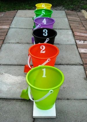 Reminds me of the Bozo Show's Grand Prize game. Each bucket denotes a certain prize - #1 equals a small simple prize. #6 equals a more substantial prize. Fall Festival Games, Fest Ideas, Fun Halloween Party Games, Fall Carnival, Festival Games, Fun Halloween Games, Carnival Theme, Halloween Games For Kids, Fall Fest