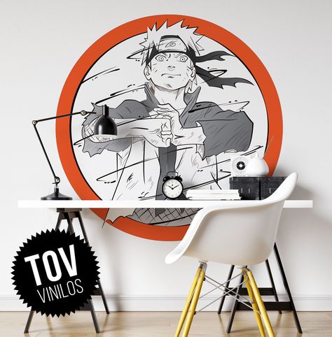 Anime Wall Mural Ideas, Anime Murals Wall Art, Wall Painting Anime Ideas, Anime Wall Murals Painted, Wall Anime Painting, Naruto Themed Bedroom, Anime Wall Painting Bedroom, Anime Mural Wall Art, Anime Wall Mural