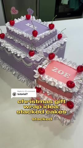 Replying to @sammie HERE YOU GO DIVAS!! Go wrap the cutest little cake... | Gift Wrap Ideas | TikTok Cake Gift Box Diy, Birthday Cake Present, Cute Ways To Wrap Gifts Birthdays, Birthday Gift Wrap Ideas, Unique Present Wrapping Ideas, Birthday Cake Gift Box Ideas, Gift Box Wrapping Ideas Creative, Cute Birthday Wrapping Ideas, Big Present Wrapping Ideas