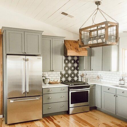 Updated Kitchen, Farmhouse Kitchen Updates On A Budget, Gray Cabinets, Classic Kitchen, Inspire Me Home Decor, Kitchen Redo, Decor Minimalist, Kitchen Remodel Small, Kitchen Remodel Idea