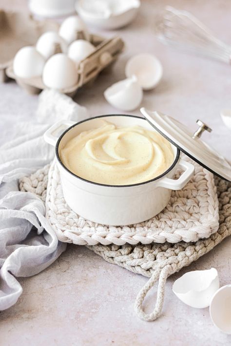 How to Make Vanilla Bean Custard - Curly Girl Kitchen Vanilla Cream Desserts, Vanilla Bean Custard Filling, Vanilla Bean Pastry Cream, Custard Filled Desserts, Vanilla Bean Ganache, Vanilla Cream Pie, Vanilla Custard Filling, Vanilla Bean Custard, Vanilla Custard Recipe