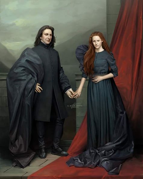 Snape and lily in different multiverse with a happy ending 😱😱 Via @denvertakespics Snape Y Lily, Geraldine Somerville, The Arnolfini Portrait, Fanart Harry Potter, Lily Evans Potter, Film Harry Potter, Snape And Lily, Wallpaper Harry Potter, Harry Potter Severus