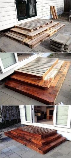 Diy Patio Ideas, Patio Ideas On A Budget, Koti Diy, Balkon Decor, Pallet Decking, Small Deck Decorating Ideas, Hemma Diy, Patio Diy, Deck Decorating Ideas