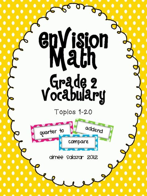 EnVision Grade 2 Vocabulary words for Math Wall...FREE! Math Word Wall, Envision Math, Math Wall, Math Word Walls, Math Coach, Math Madness, Math Riddles, Math Stem, Math Vocabulary