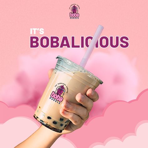 Pokemon Animation, Boba Drink, Pastel Poster, Frozen Yogurt Shop, Yogurt Shop, Creative Advertising Design, Self Branding, Food Ads, Graphic Designing