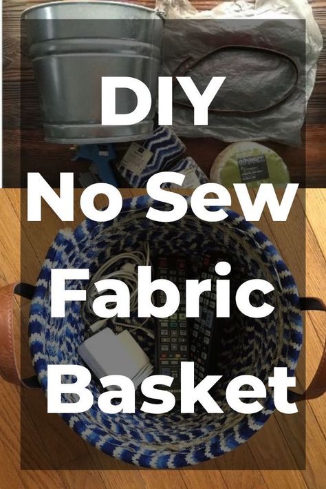 No sew fabric basket storage idea & tutorial. Make this easy no sew DIY storage and organization basket to keep your home declutter and fashionable at the same time. Learn how to design IDY no sew fabric baskets for the home for storage and organization. Easy storage ideas that look great and double as home decorating accent pieces to organize your life. diy | diy decor | diy home decor | new sew fabric basket | no sew | diy basket | baskets | diy baskets | rope hacks | rope diy | rope Upcycling, No Sew Rope Basket Diy, Fabric Baskets Diy, Rope Baskets Diy Tutorials, Sew Fabric Basket, Diy Rope Basket Tutorials, Rope Basket Tutorial, Baskets Diy, Diy Boxes