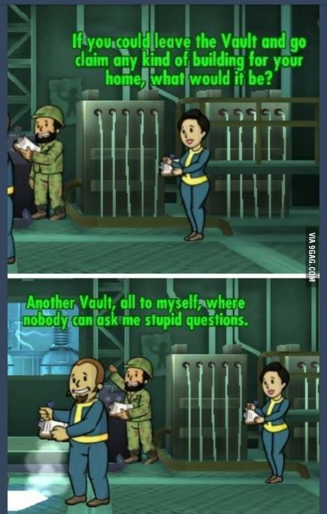 If you could leave the Vault... Humour, Fallout Meme, Logic Memes, Fallout Funny, Fallout Shelter, Fallout 3, Video Game Memes, Fallout New Vegas, Dishonored
