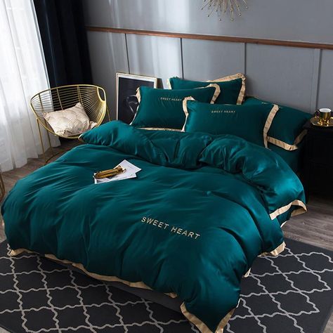 Bed Clothes, Bedroom Bedding Sets, Single Queen, Aesthetic Interior Design, Luxurious Bedding, Silk Bedding Set, Quilt Covers, Luxury Bedding Set, Silk Bedding