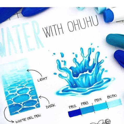 Ohuhu Art Supplies on Instagram: "Dive into the creativity showcased in this stunning artwork, which demonstrates how to infuse your art with the dynamic essence of water using vibrant Ohuhu markers. 💧 From tranquil pools to cascading waves, @loshakeratoalberto's incredible technique brings the water element to life in the most captivating way. 🌊✨ #Ohuhu #Ohuhuart #OhuhuMarkers #Water #Element" Color Markers Art, Art Markers Drawing, Markers Drawing Ideas, Ohuhu Markers, Alcohol Ink Markers, Artist Problems, Copic Marker Art, Water Coloring, Posca Marker