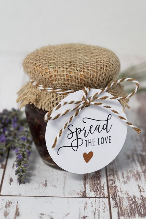 Jam As Wedding Favors, Strawberry Jam Wedding Favors, Jam Favors Wedding, Spread The Love Jam Wedding Favors, Different Wedding Favours, Jam Jar Decorations Ideas, Jam Jar Ideas, Favor Tags Free Printable, Jam Jars Wedding