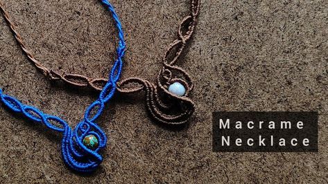 Macrame Pendant Tutorial, Macrame Jewelry Diy, Beads Macrame, Collar Macrame, Macrame Jewelry Tutorial, Free Macrame Patterns, Necklace With Beads, Bracelet Fil, Necklace Macrame