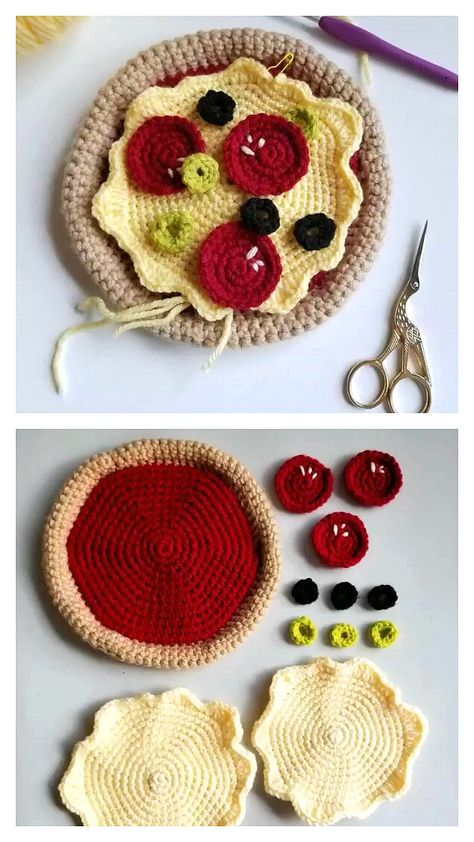 Diy Crochet Gifts, Crochet Fruit, Crochet Animals Free Patterns, Crochet Design Pattern, Crochet Food, Kawaii Crochet, Crochet Kitchen, Haken Baby, Fun Crochet Projects