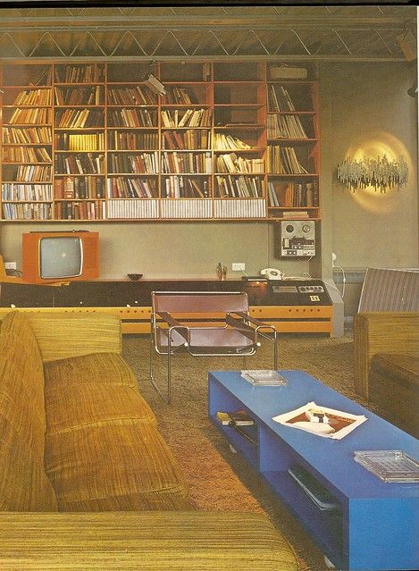 70's Hi-Tech Living Room | We need more orange televisions! | Flickr Living Room 70s, 1970s Living Room, 70s Living Room, 60s Interior, 70s Interior Design, 70s House, 70s Interior, Retro Interior Design, 70s Home