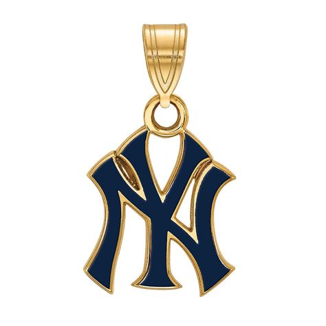Beaded Jewellery, New York Yankees, Go Yankees, Gold Pendent, Polished Nickel, Gold Finish, Bead Charms, Gender Female, Beaded Jewelry