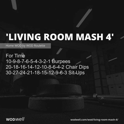 "Living Room Mash 4" Workout, Home WOD by WOD Roulette | WODwell Home Wod, Lichaamsgewicht Training, Crossfit Workouts At Home, Handstand Push Up, Crossfit At Home, Crossfit Wods, Workout Home, Background Story, Fitness Coaching