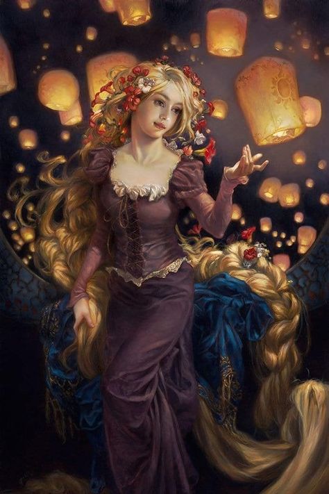 Disney Characters Reimagined As Oil Paintings Rapunzel Raiponce Sky Wallpaper Hd, Disney Doors, Rapunzel Art, Disney Characters Reimagined, Neoclassical Painting, Disney Now, Disney Fine Art, Disney Icons, Sky Wallpaper