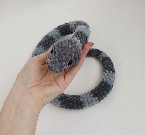 Crochet plush snake, Handmade snake, Snake stuffed animals, Collectible snake, Gray snake, Snake plushie, Snake decor Crochet toys ideas #crochettoysideas #crochet #crochettoy #crochetpattern #crochetpatterns 2.716 Fimo, Snake Decorations Diy, Snake Plushies, Crochet Snake Pattern Free, Crochet Snakes, Snake Plushie, Crochet Snake Pattern, Snake Stuffed Animal, Cute Snakes