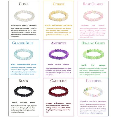 PRICES MAY VARY. [Healing Beaded Bracelets Set]: The set includes 9 bracelets of different crystal bracelet and corresponding cards, more color choices. Including Amethyst, Rose Quartz, Healing Green, Clear, Carnelian, Glacier Blue, Citrine, Black, Colorful. [Gemstones Bracelet for women]: Crystal beaded bracelets are perfectly cut and polished by natural stones, with a classic size of 8mm. Smooth surface and comfortable to wear, waterproof and durable. These healing crystal bracelets are 7 inch 8mm Beaded Bracelets, Healing Crystal Bracelets, Crystal Beaded Bracelets, Colorful Gemstones, Rose Quartz Healing, Unique Symbols, Energy Bracelets, Love Energy, Bracelets Set