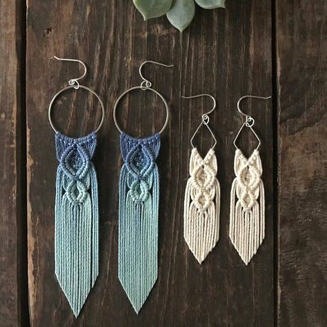 Witchy Macrame, Macrame Earrings Diy, Diy Macrame Wall Hanging, Art Macramé, Macrame Patterns Tutorials, Micro Macramé, Macrame Earrings, Macrame Decor, Macrame Ideas