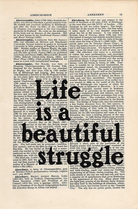 Posters To Print Out For Your Room, Quotes On Book Pages, Old Quotes Vintage, Quote On Wall, Life Is A Beautiful Struggle, Pages From Books, Posters With Quotes, I Origins, Vintage Encyclopedia