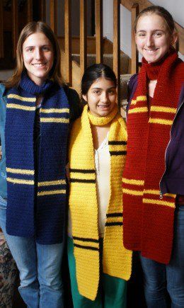 Amigurumi Patterns, Scarf Harry Potter, Crochet Harry Potter, Harry Potter Library, Hogwarts House Colors, Harry Potter Knit, Harry Potter Scarf, Harry Potter Crochet, Harry Potter Hogwarts Houses