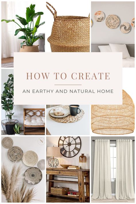 Nature Interior Design Inspiration, Natural Colour Home Decor, Neutral Organic Modern Decor, Farmhouse Earthy Living Room, Natural Boho Living Room Decor, Modern Natural Home Design, Natural Color Decor, Nature Inspired Home Interior, Neutral Tones Decor