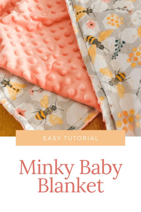 This Easy Baby Blanket Tutorial uses the envelope method to create an adorable flannel and minky blanket that is super cozy! Flannel And Minky Blanket Diy, Senior Blankets, Minky Blanket Tutorial, Baby Blanket Tutorial, Owl Sewing, Boys Quilt Patterns, Trendy Baby Blankets, Diy Baby Blanket, Blanket Tutorial