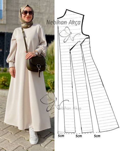 Modern Abaya Pattern, Hijabi Women, Sewing Dresses For Women, Abaya Pattern, Baju Kahwin, Detail Couture, Projek Menjahit, Dress Patterns Diy, Corak Menjahit