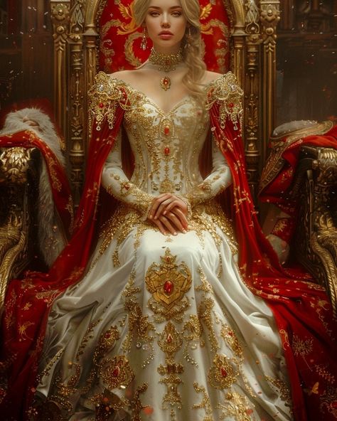 Working on living my best life, shout out to all you queens and kings out there! https://tinyurl.com/SurrealismByKia #queen #ai #aiart #livingmybestlife #throne #royal #yolo #conceptart Madeleine, Queen Dress Royal, Fantasy Dress Queens, Queen Outfits Royal, Queen Of Hearts Makeup, Fantasy Queen, Queen Outfits, Queen Dresses, Living My Best Life